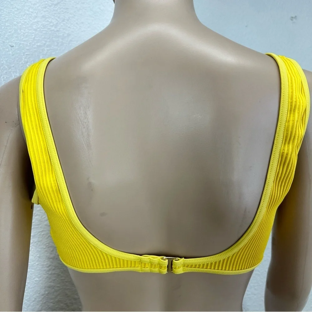 Hollister Yellow Ribbed Bikini Top siz M